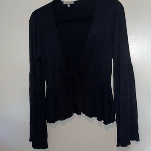 Bell Sleeve Black Top